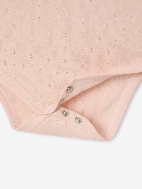 Lot de 2 bodies bébé manches longues en maille pointelle rose pâle 7 - vertbaudet enfant 