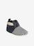 Chaussons élastiqués bicolores en cuir souple bébé rayé bleu 1 - vertbaudet enfant 