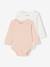 Lot de 2 bodies bébé manches longues en maille pointelle rose pâle 1 - vertbaudet enfant 