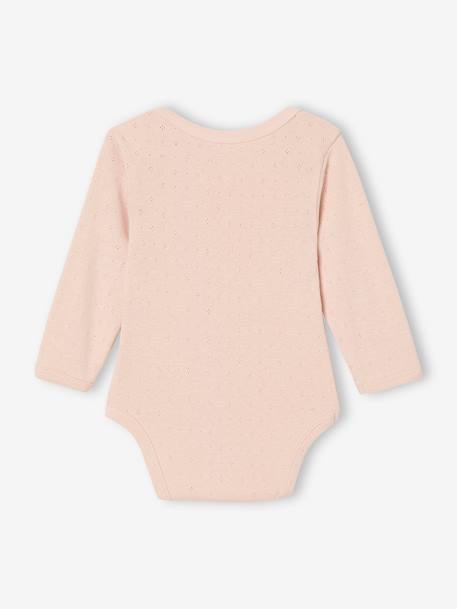 Lot de 2 bodies bébé manches longues en maille pointelle rose pâle 5 - vertbaudet enfant 