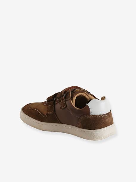 Baskets garçon cuir à scratchs marron 5 - vertbaudet enfant 