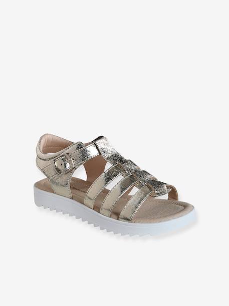 Sandales multi-brides enfant noir+or 7 - vertbaudet enfant 