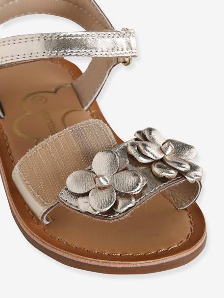 Sandales cuir enfant cérémonie collection maternelle or 6 - vertbaudet enfant 