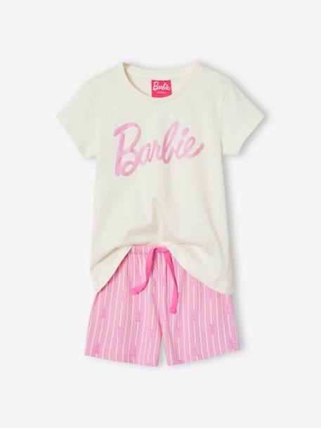 Pyjashort Barbie motif foil brillant rose bonbon 1 - vertbaudet enfant 