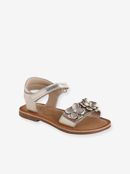 Sandales cuir enfant cérémonie collection maternelle or 1 - vertbaudet enfant 