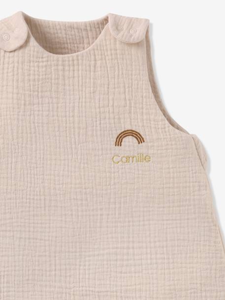 Gigoteuse été sans doublure en gaze de coton Bio*, personnalisable bleu grisé+corail+vanille 14 - vertbaudet enfant 