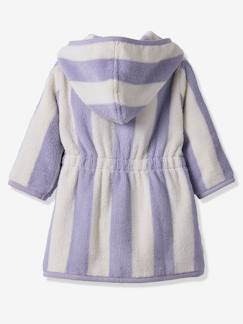Linge de maison et décoration-Linge de bain-Peignoir de bain Bébé rayures TRANSAT capsule famille personnalisable, avec coton recyclé