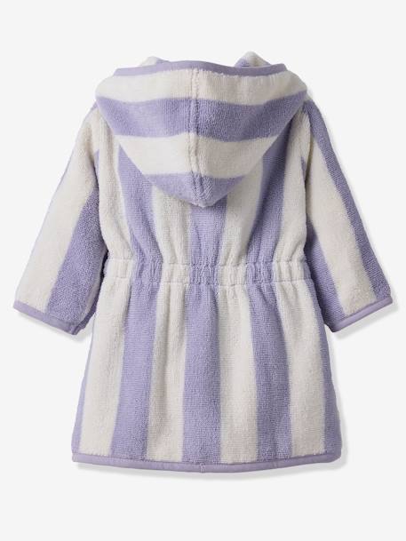 Bébé-Cape, peignoir de bain-Peignoir de bain Bébé rayures TRANSAT capsule famille personnalisable, avec coton recyclé