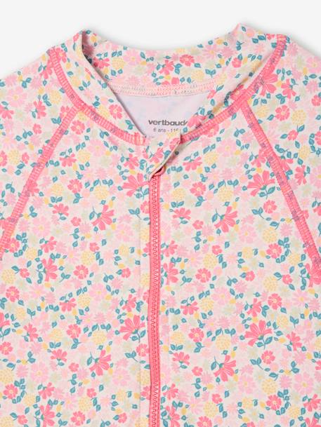 Maillot de bain fille à manches longues rose imprimé 4 - vertbaudet enfant 