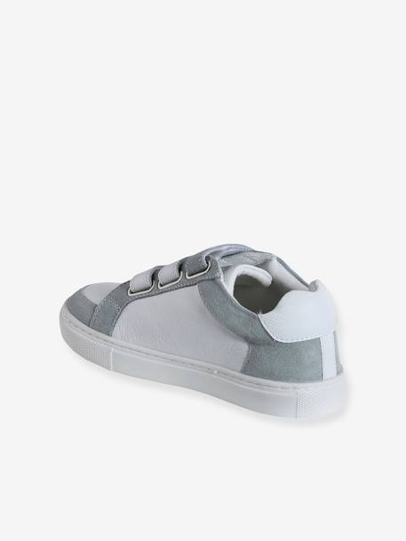 Baskets scratchées cuir enfant blanc+framboise 3 - vertbaudet enfant 