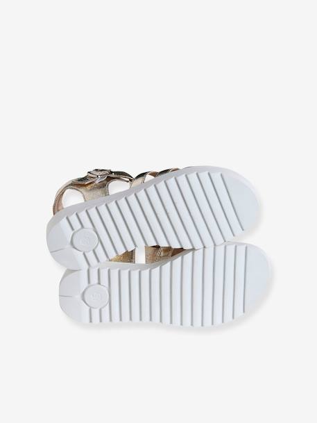 Sandales multi-brides enfant noir+or 10 - vertbaudet enfant 