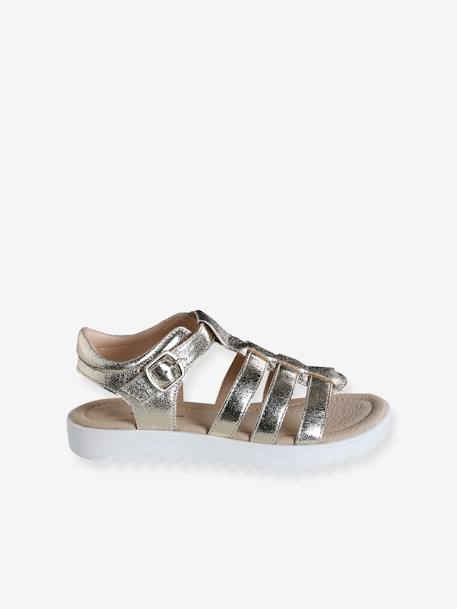 Sandales multi-brides enfant noir+or 12 - vertbaudet enfant 