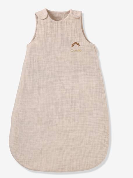 Gigoteuse été sans doublure en gaze de coton Bio*, personnalisable bleu grisé+corail+vanille 13 - vertbaudet enfant 