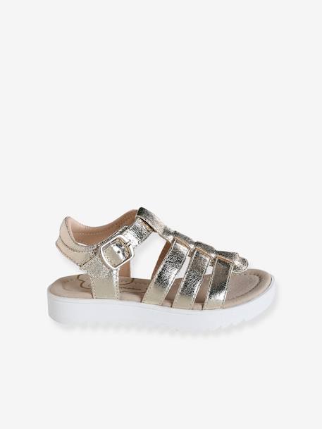 Sandales enfant fille multi-brides collection maternelle noir+or 8 - vertbaudet enfant 