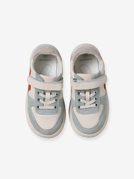 Basket enfant garçon cuir à scratchs et lacets élastiqués lot blanc+lot vert 11 - vertbaudet enfant 