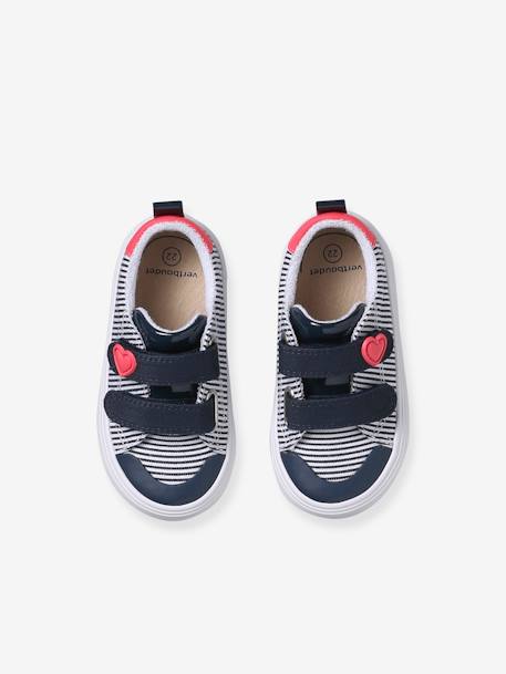 Baskets scratchées bébé rayé bleu+rose imprimé 6 - vertbaudet enfant 