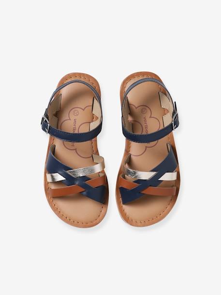 Sandales brides fantaisie cuir enfant collection maternelle lot bleu 4 - vertbaudet enfant 