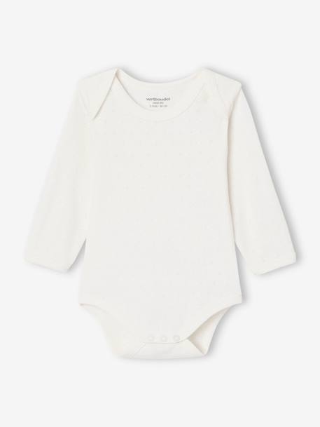 Lot de 2 bodies bébé manches longues en maille pointelle rose pâle 4 - vertbaudet enfant 