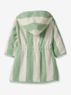 Linge de maison et décoration-Linge de bain-Peignoir de bain Bébé rayures TRANSAT capsule famille personnalisable, avec coton recyclé