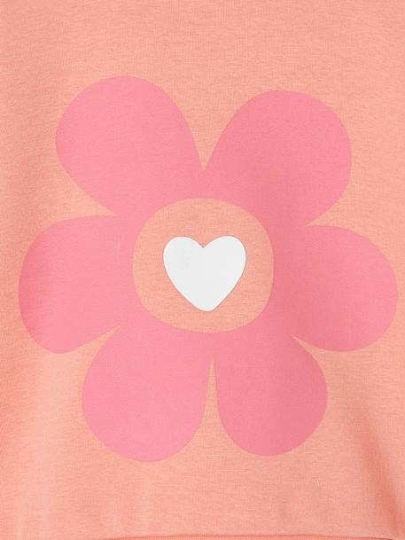 Sweat fille motif imprimé corail+pivoine+vanille+violet 3 - vertbaudet enfant 