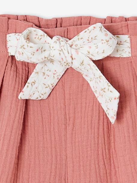 Short en gaze de coton fille bleu clair+blush+vieux rose 9 - vertbaudet enfant 