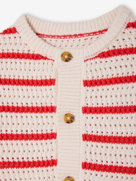 Gilet maille ajourée bébé rayé rouge 5 - vertbaudet enfant 