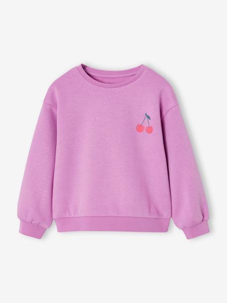 Sweat fille motif imprimé corail+pivoine+vanille+violet 15 - vertbaudet enfant 