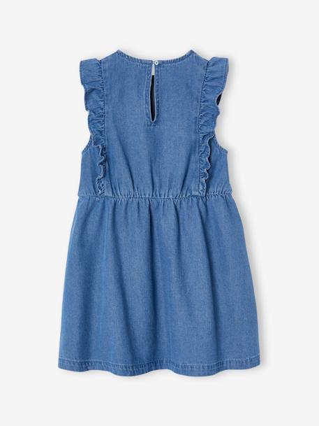 Robe fille denim manches à volants stone 3 - vertbaudet enfant 