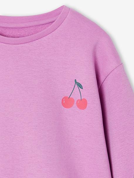 Sweat fille motif imprimé corail+pivoine+vanille+violet 17 - vertbaudet enfant 