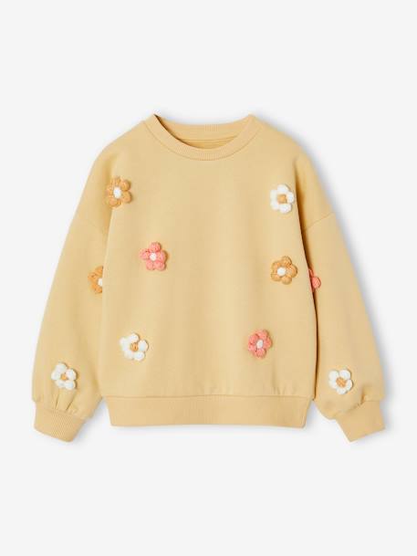 Fille-Sweat fille fleurs 3D tricotées