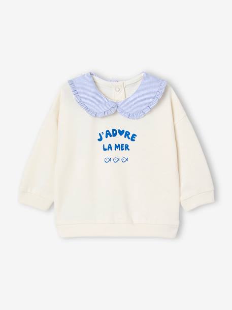 Sweat bébé à col Claudine écru 2 - vertbaudet enfant 