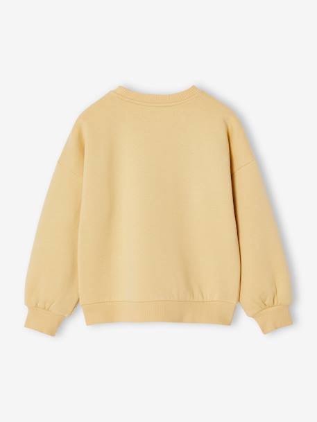 Sweat fille fleurs 3D tricotées jaune d'or 2 - vertbaudet enfant 