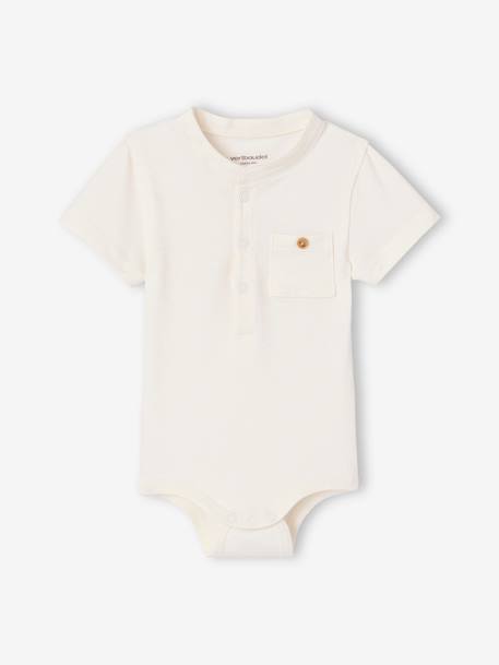 Lot de 2 bodies naissance col mao kaki 2 - vertbaudet enfant 