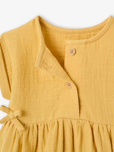 Robe bébé en gaze de coton ocre+vert 4 - vertbaudet enfant 