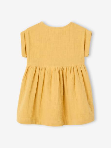Robe bébé en gaze de coton ocre+vert 3 - vertbaudet enfant 