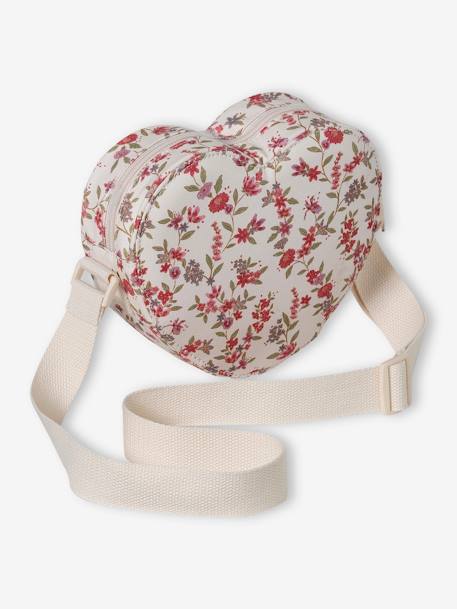 Sac pochette fille forme coeur écru imprimé 1 - vertbaudet enfant 