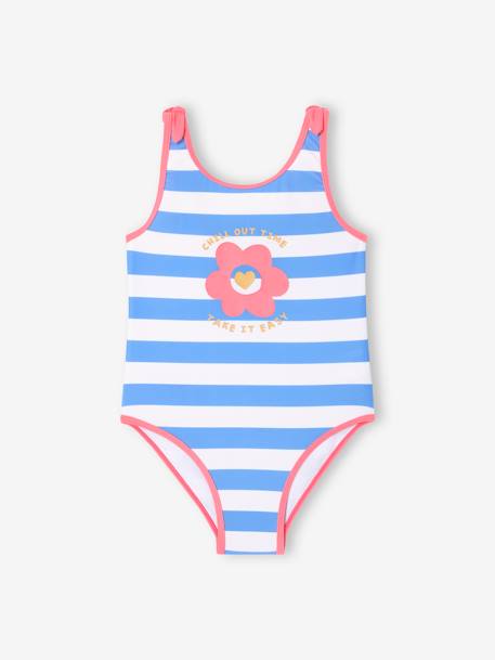 Maillot de bain 1 pièce fille Rayé bleu/écru 1 - vertbaudet enfant 