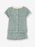 Ensemble bébé tee-shirt + short en éponge bleu grisé+rayé bleu+taupe 4 - vertbaudet enfant 