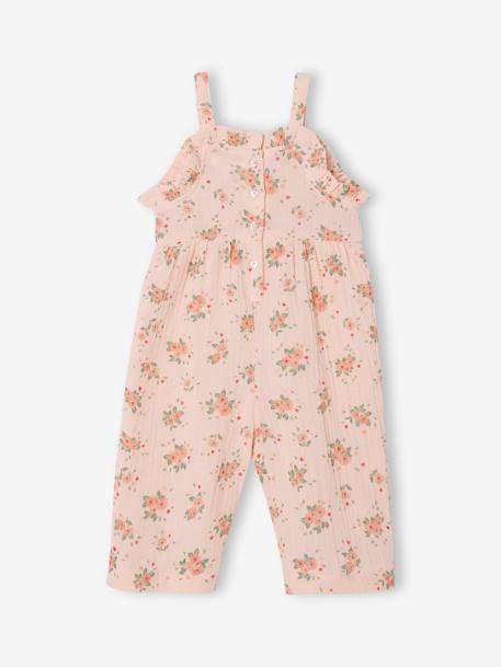 Combinaison large en gaze de coton bébé rose pâle 3 - vertbaudet enfant 