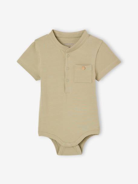 Lot de 2 bodies naissance col mao kaki 3 - vertbaudet enfant 