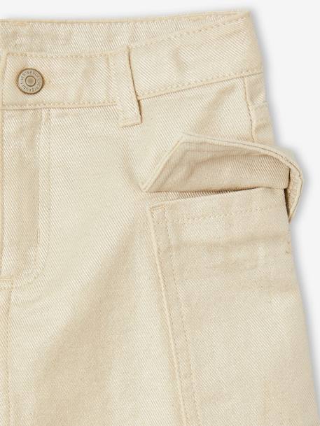 Jupe cargo légèrement irisée fille argent 3 - vertbaudet enfant 