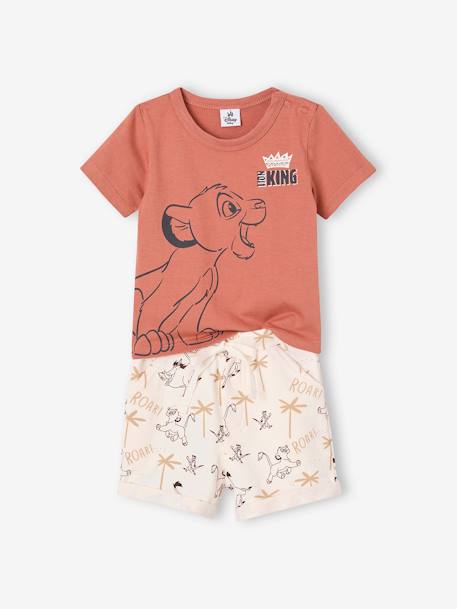 Ensemble bébé T-shirt + short Disney Le Roi Lion rouille 1 - vertbaudet enfant 