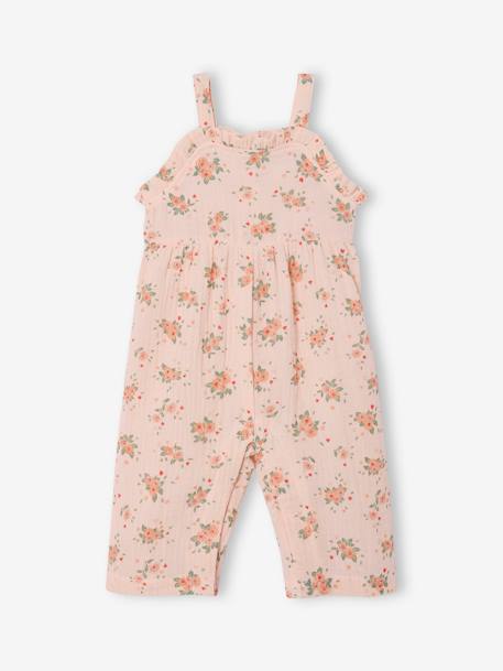 Combinaison large en gaze de coton bébé rose pâle 2 - vertbaudet enfant 