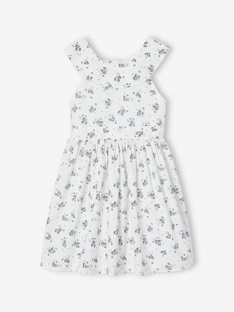 Robe de cérémonie imprimée fleurs fille blanc 2 - vertbaudet enfant 