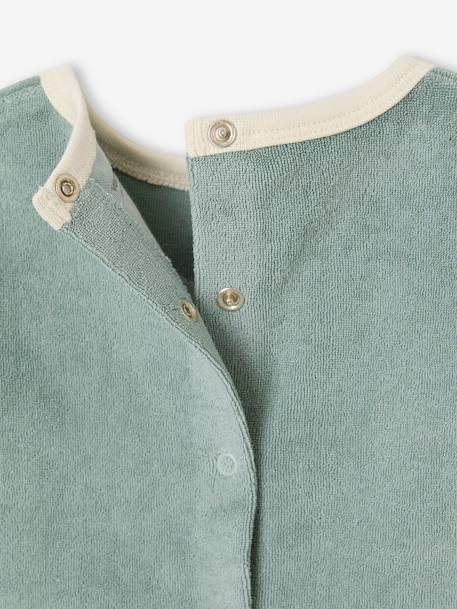 Ensemble bébé tee-shirt + short en éponge bleu grisé+rayé bleu+taupe 7 - vertbaudet enfant 