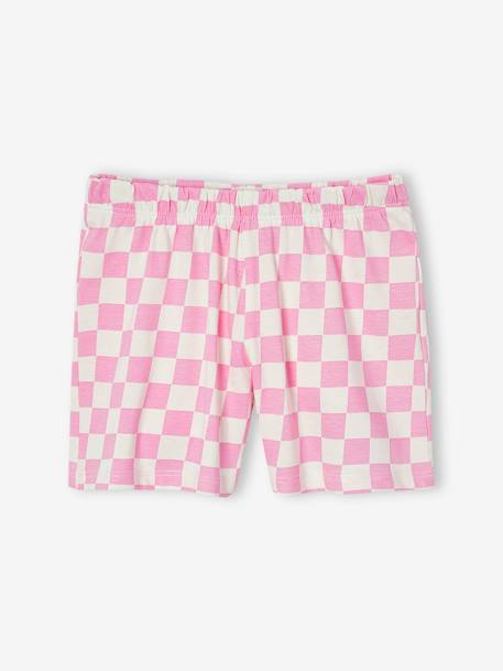 Pyjashort The Rolling Stones carreaux rose 3 - vertbaudet enfant 
