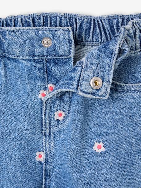Jean bébé fille mom brodé stone 5 - vertbaudet enfant 