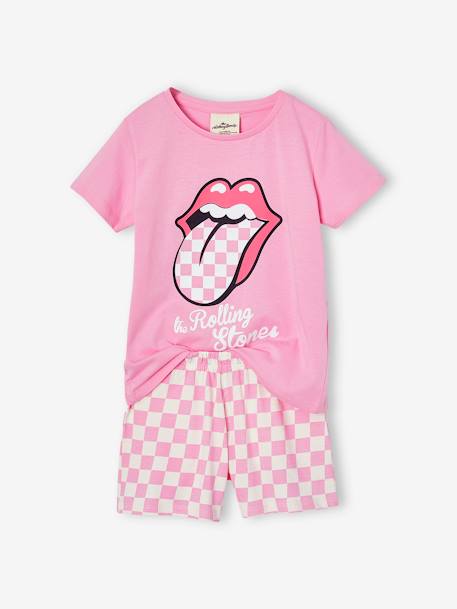 Pyjashort The Rolling Stones carreaux rose 1 - vertbaudet enfant 
