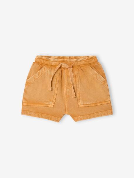 Short en molleton effet vintage bébé ocre 1 - vertbaudet enfant 