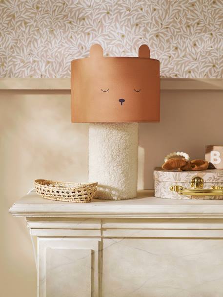 Lampe à poser Ourson pied en bouclette cannelle 1 - vertbaudet enfant 